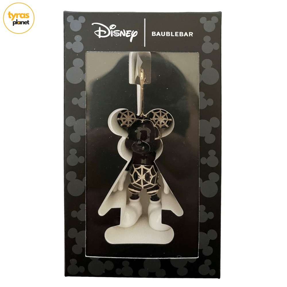 Disney x Baublebar BAG CHARM Mickey Mouse Halloween SPIDER WEB Black Keychain